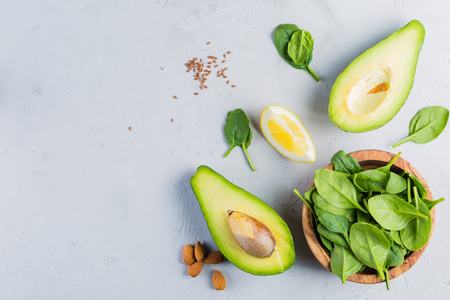 Green smoothie and ingredientsの写真素材