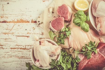 Selection of different meat cutsの写真素材