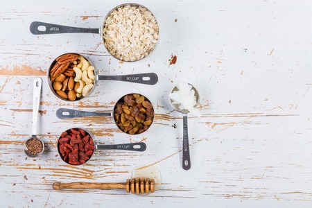 Granola and ingredientsの写真素材