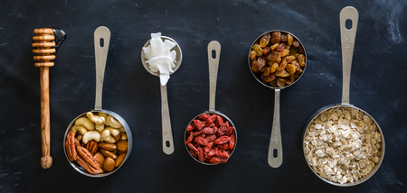 Granola and ingredientsの写真素材