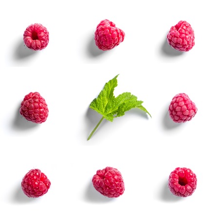 Raspberry pattern isolated on white