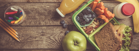 Healthy school lunch boxの写真素材