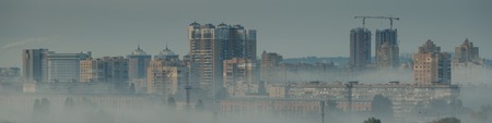 Depressing cityscape with construction of new buildings