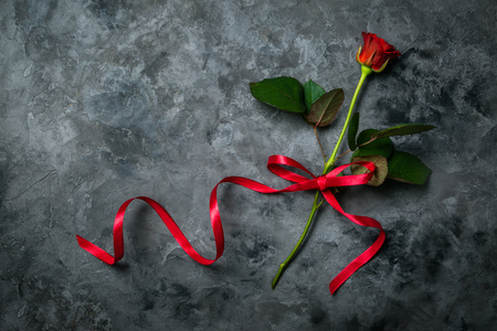 Valentines day concept - presents, flowers and glassesの写真素材