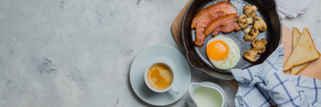 Breakfast and lunch concept - traditional foodの写真素材
