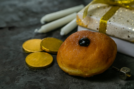 Symbols of hanukkahの写真素材