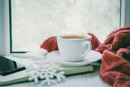 Winter cozy hot chocolateの写真素材