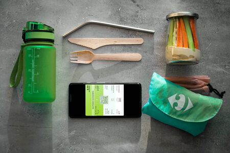 Zero waste travel concept - essentials for minimal negative impact while traveling