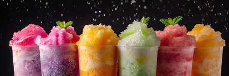 Summer concept - selection of colorful slushiesの素材