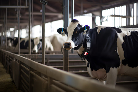 Modern technology in agriculture - cow in wearableの素材