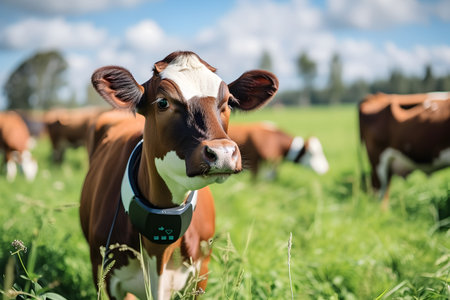 Modern technology in agriculture - cow in wearableの素材
