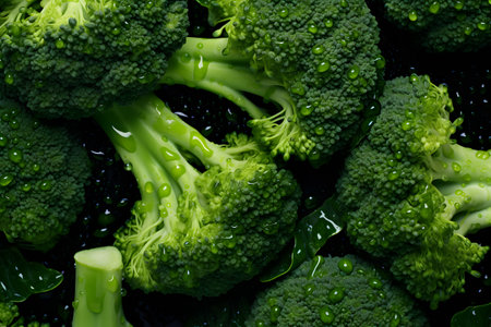 Food background - broccoli background, closeup, top viewの素材