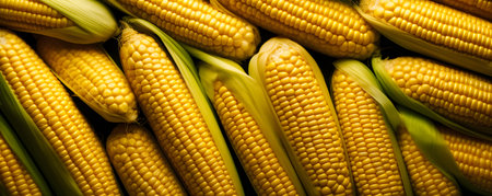 Food background - sweet corn background, top viewの素材