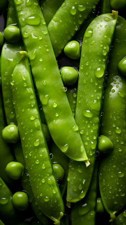Food background - peas background, top viewの素材