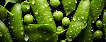Food background - peas background, top viewの素材