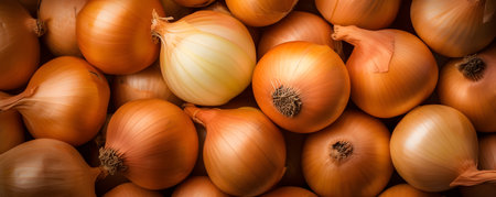 Food background - onion background, top viewの素材