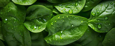 Food background - spinach background, top viewの素材