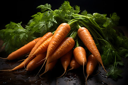 Food background - carrots background, top viewの素材