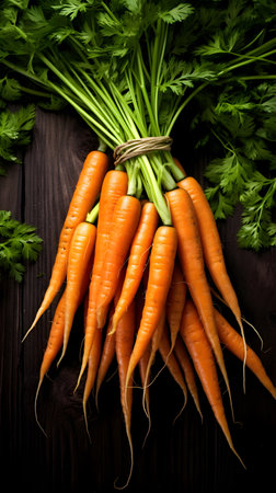 Food background - carrots background, top viewの素材