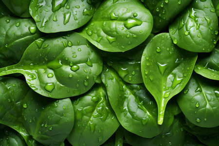 Food background - spinach background, top viewの素材