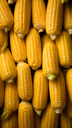 Food background - sweet corn background, top viewの素材