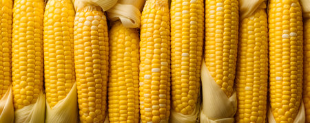Food background - sweet corn background, top viewの素材