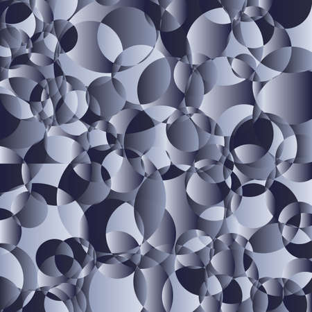 Abstract futuristic background. Gray and blue gradient overlapping circles geometric pattern. Vector backgroundのイラスト素材