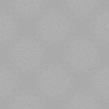 Gray floral motif pattern. Seamless background with stylized flowers. Repeating pattern for web design. Vector backgroundのイラスト素材