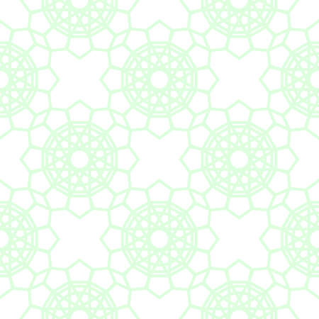 Abstract geometric pattern. Light green and white seamless background. Stylized kaleidoscope pattern. Vector backgroundのイラスト素材
