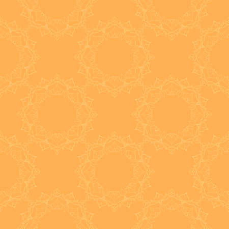Orange floral pattern. Seamless background with floral ornament. Vectorのイラスト素材