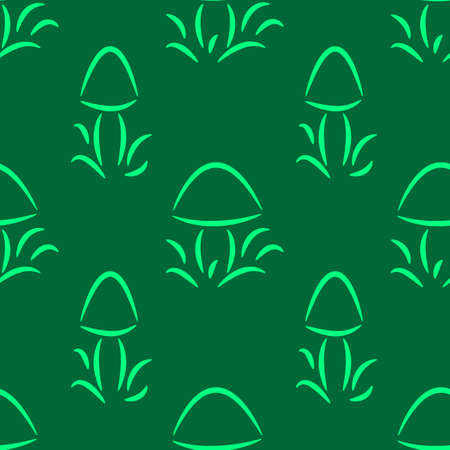 Seamless vector pattern with doodles of mushroomsのイラスト素材