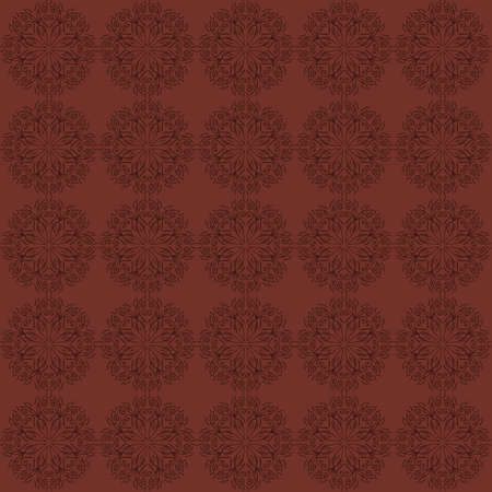 Dark red floral ornament. Intricate seamless background with ornamental pattern Vectorのイラスト素材