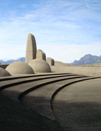 Language Monument grounds situated on Paarl Mountain in Cape Town, South Africaの写真素材