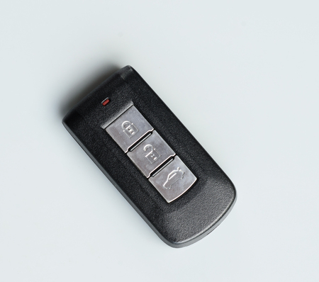 Car Remote key on gray backgroundの写真素材
