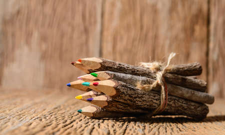 color pencil made of branchesの写真素材