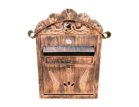 mailbox vintage style isolated on white backgroundの写真素材