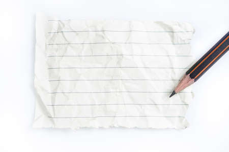 textured paper with pencil on white background