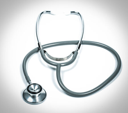 Beautiful stethoscope with reflection and old tintの写真素材