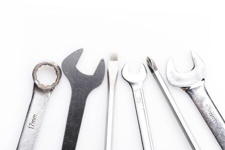 Tools on white background
