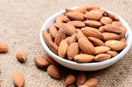 almonds - a ceramic bowlの写真素材