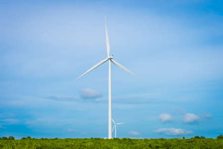 beautiful landscape image with Windturbineの写真素材