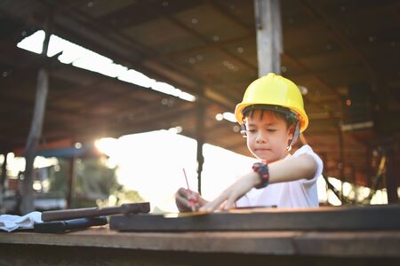little "engineer" , concept carpenterの写真素材
