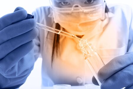 scientist with equipment and science experiments