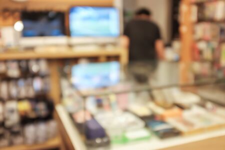 Close up abstract blurred in shop counter serviceの写真素材