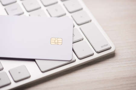 credit card with keyboardの写真素材