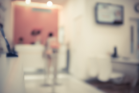 Close up abstract blurred in shop counter service;vintage color tone styleの写真素材