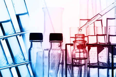 scientist with equipment and science experimentsの写真素材