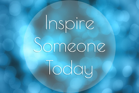 Inspirational quotes on abstract blue bokeh backgroundの写真素材