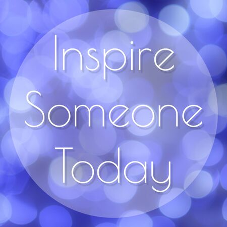 Inspirational quotes on abstract blue bokeh backgroundの写真素材
