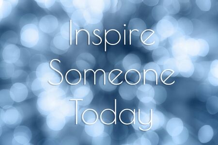 Inspirational quotes on abstract blue bokeh backgroundの写真素材